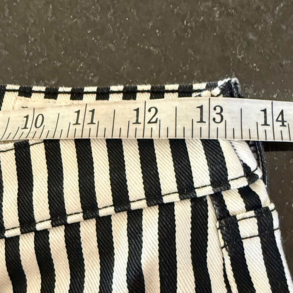 Rag & Bone High-Rise Ankle Skinny Jeans in Oba Black/White Stripe Waist 25 - Picture 10 of 13